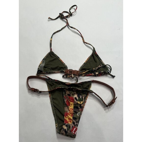 Jaded London Untamed Triangle Bikini Top & Micro Bottoms in Camo Leopard - Picture 4 of 5